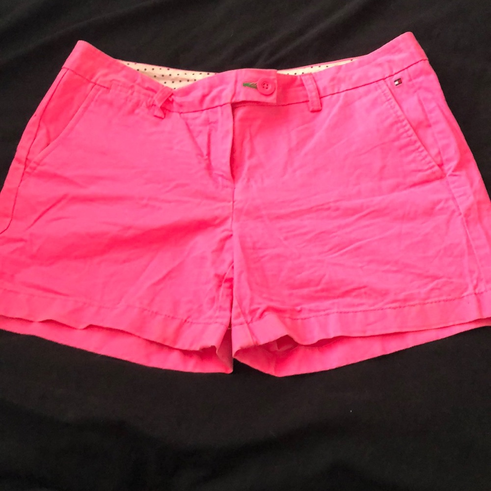 Neon pink Tommy Hilfiger shorts